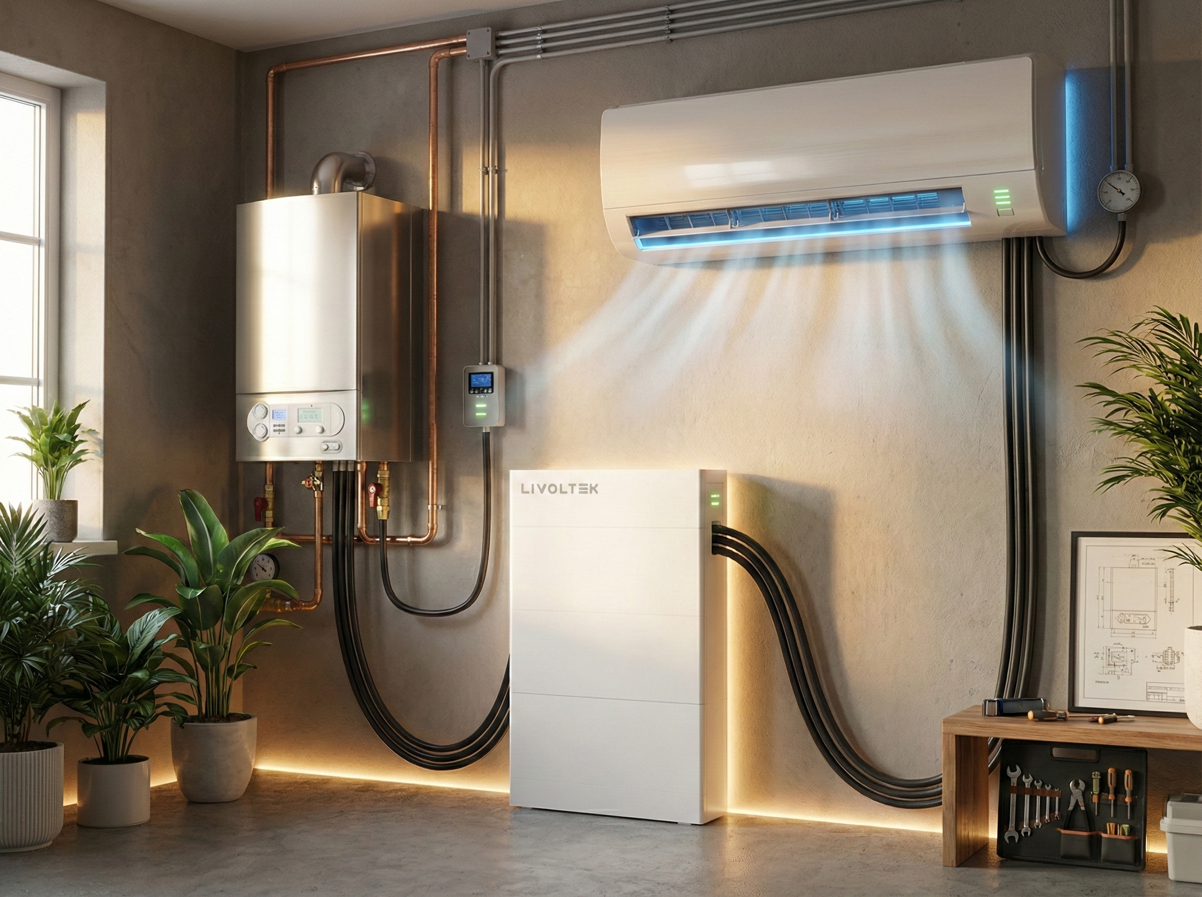 Підключені батареї для безперебійного живлення потужної техніки від бренду Livoltek