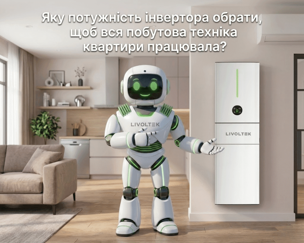 Як розрахувати потужність інвертора Livoltek для автономної роботи всієї побутової техніки в квартирі.